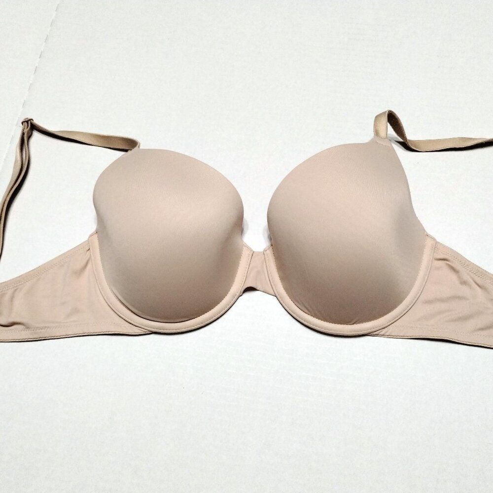 34D PINK Victoria’s Secret Wear Everywhere T-shirt Lightly Lined Beige Bra